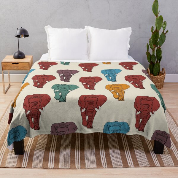 Item preview, Masala Elephants on Ivory designed and sold by Quick Brown Fox Canada.