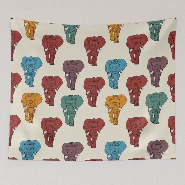 Item preview, Masala Elephants on Ivory designed and sold by Quick Brown Fox Canada.