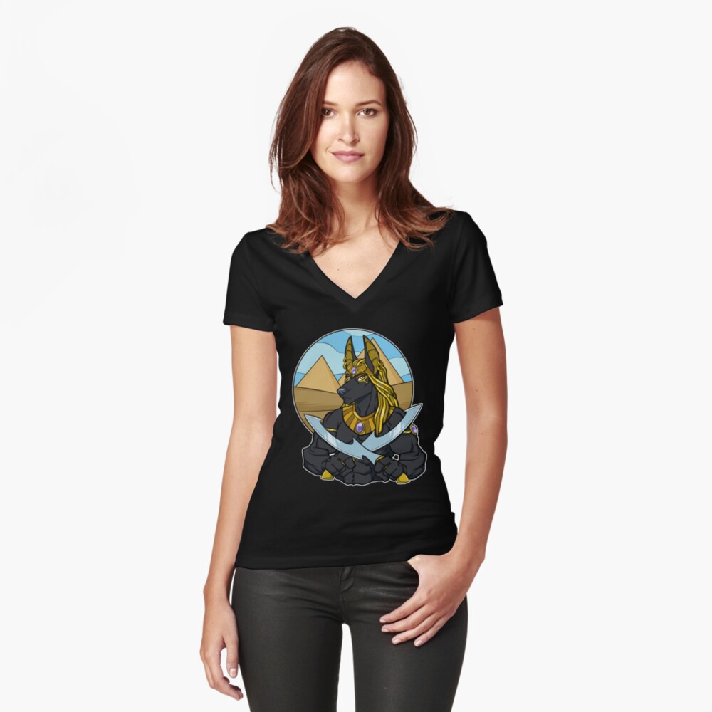 Item preview, Fitted V-Neck T-Shirt designed and sold by cybercat.