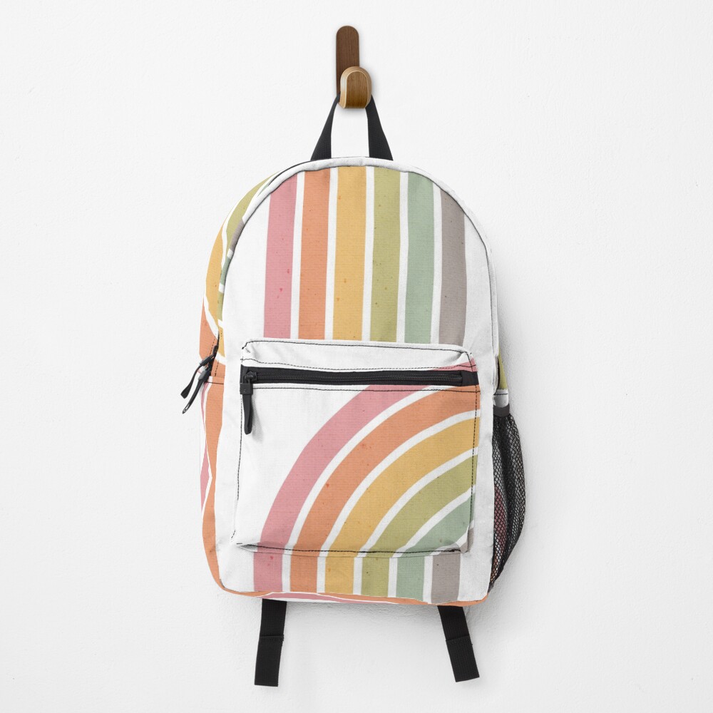 Rainbow on White Backpack