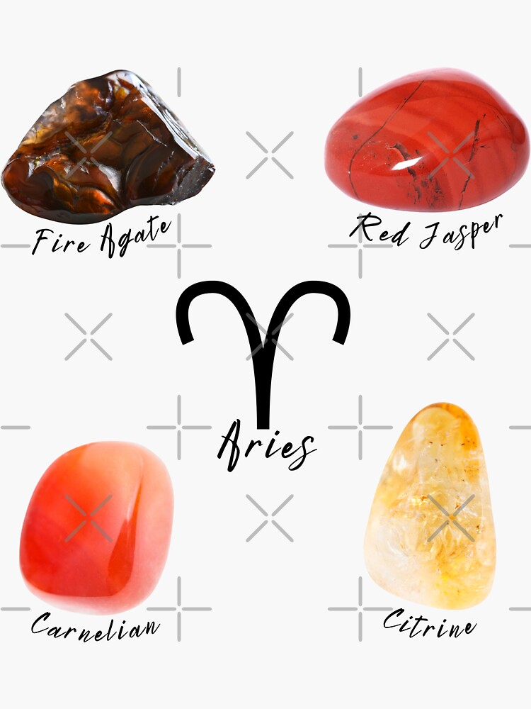 "Aries Zodiac Sign Crystals" Sticker for Sale by mooneko Redbubble