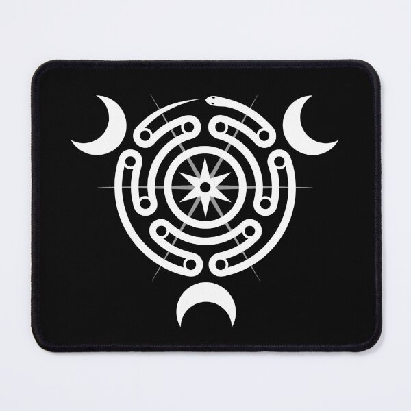 Item preview, Hecates Wheel Moon Goddess Serpent Labyrinth with 3 Moons designed and sold by SpreadForSatan.