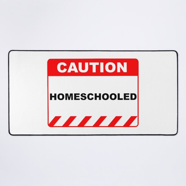 Item preview, Funny Human Caution Sign Homeschooled - Red and White designed and sold by ColorMeHappy123.