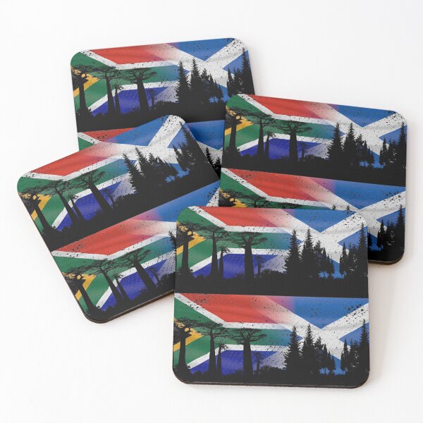 Item preview, South Africa Scotland trees (DISTRESSED) designed and sold by SolidEarthArt.
