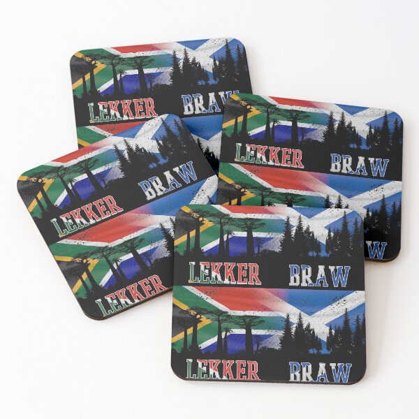 Item preview, South Africa Scotland trees Lekker Braw (DISTRESSED) designed and sold by SolidEarthArt.