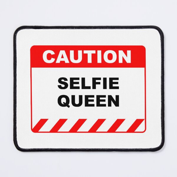 Item preview, Funny Human Caution Label / Sign SELFIE QUEEN Sayings Sarcasm Humor Quotes designed and sold by ColorMeHappy123.