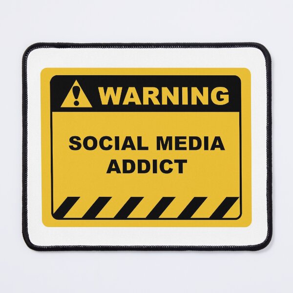 Item preview, Funny Human Warning Label / Sign SOCIAL MEDIA ADDICT Sayings Sarcasm Humor Quotes designed and sold by ColorMeHappy123.