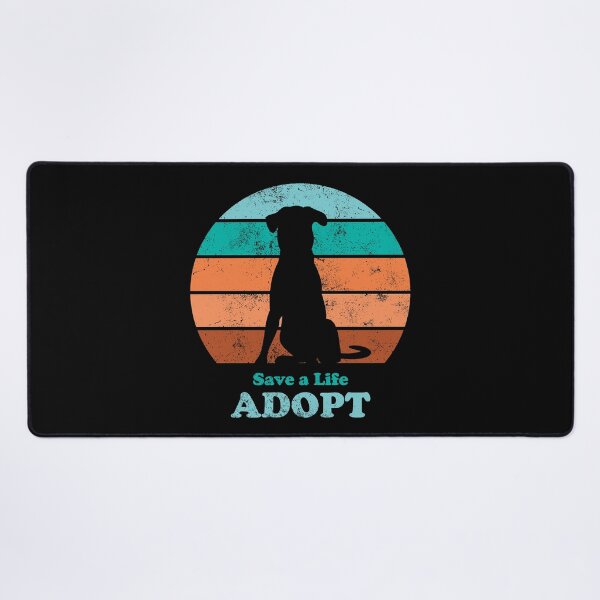 Item preview, Adopt a Dog Retro Sunset Teal/Orange designed and sold by MSwiftDesigns.