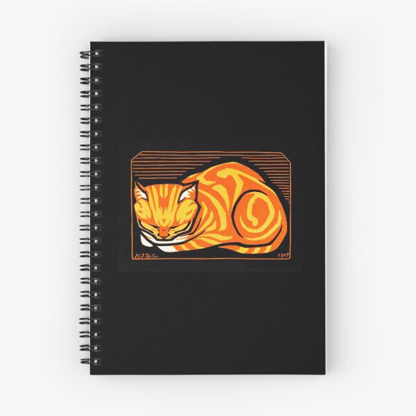 Item preview, Sleeping striped cat December Cat (1917) by Julie de Graag ART NOUVEAU, Art Deco designed and sold by blackdogshop.