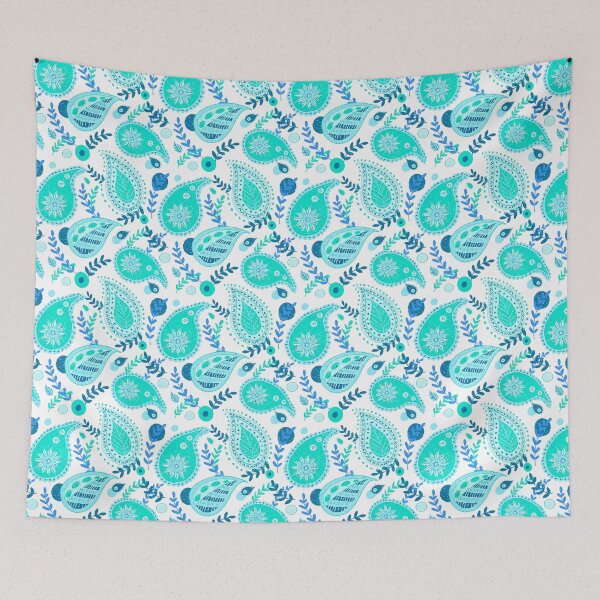 Item preview, Turquoise paisley designed and sold by Home Cyn Home.