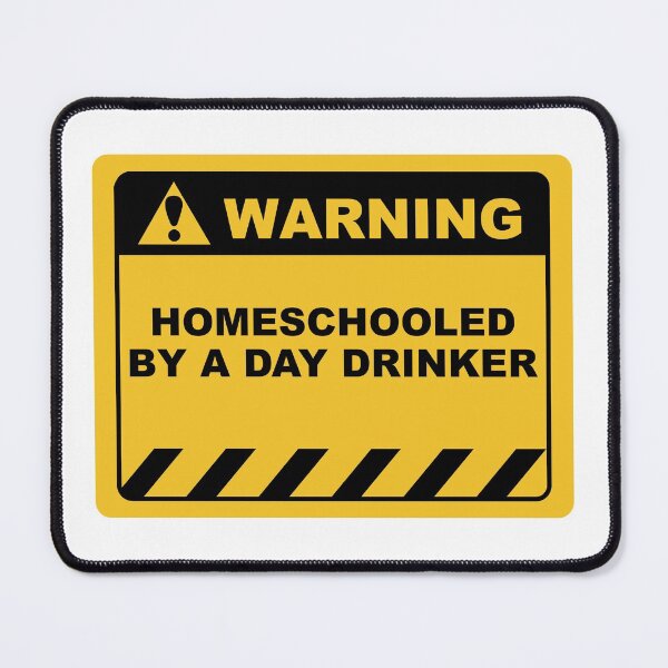 Item preview, Human Warning Sign Label Homeschooled by A Day Drinker - Yellow and Black designed and sold by ColorMeHappy123.