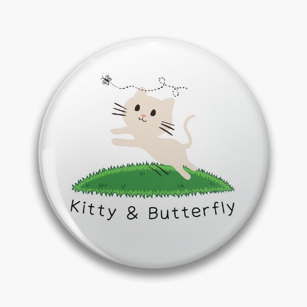 Item preview, Running Kitty & Butterfly On Green Grass designed and sold by kucingmaikan.