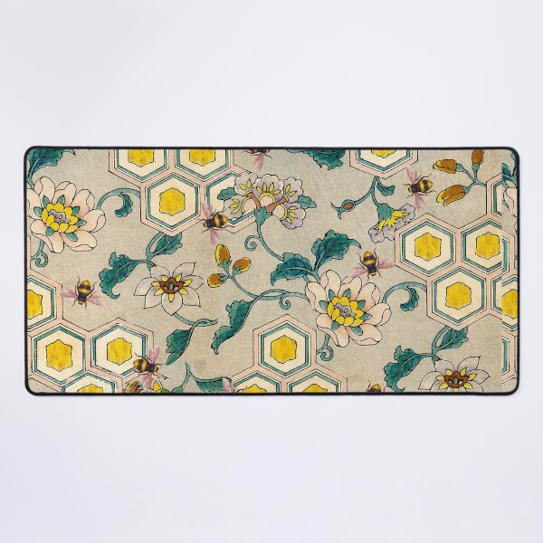 Item preview, HONEY BEES ,BEEHIVES AND SPRING FLOWERS Beekeeping Floral Pattern designed and sold by BulganLumini.