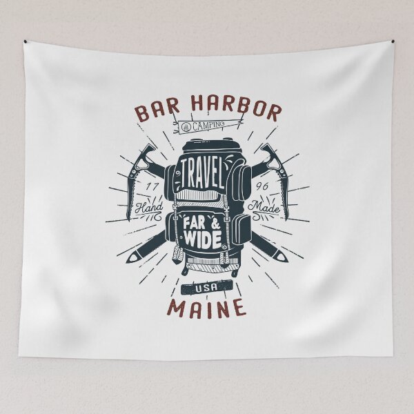 Item preview, Bar Harbor Maine Backpack Gear Retro designed and sold by KrisSidDesigns.