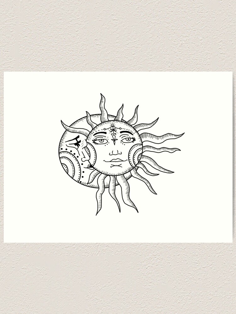 Sun And Moon Art Print By Mitchman5 Redbubble