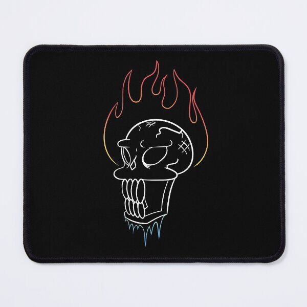 Item preview, Flaming Fire Frozen Ice Skeleton Skull designed and sold by Zeeph.