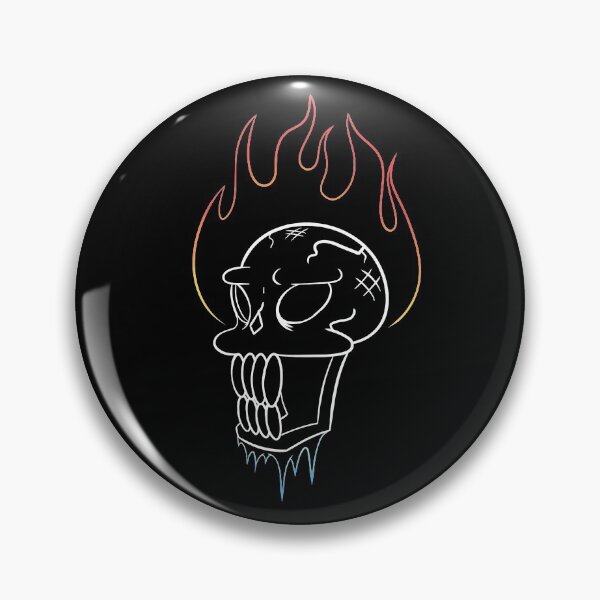 Item preview, Flaming Fire Frozen Ice Skeleton Skull designed and sold by Zeeph.