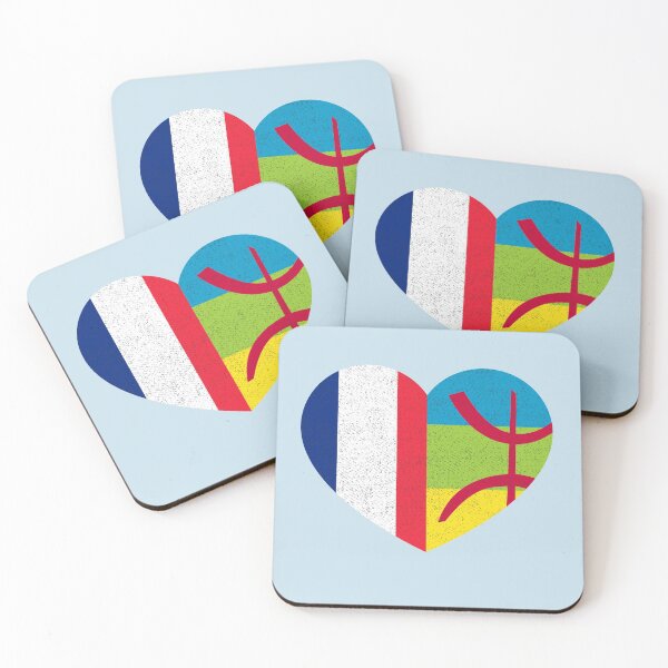 Item preview, Amazigh Kabyle French Pride Heart Tamazgha France Flag Gift designed and sold by cssdru.