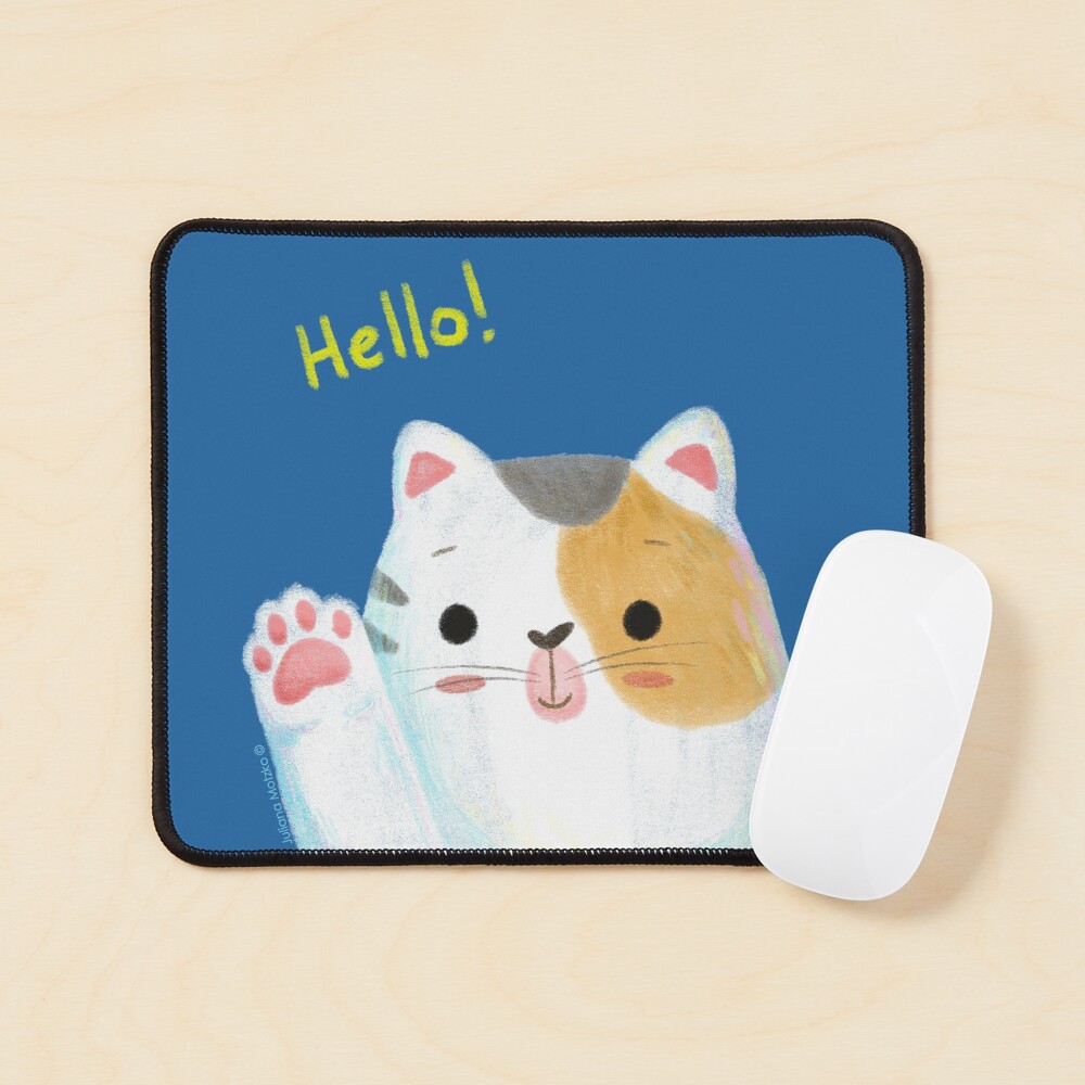 Hello Cat Mouse Pad