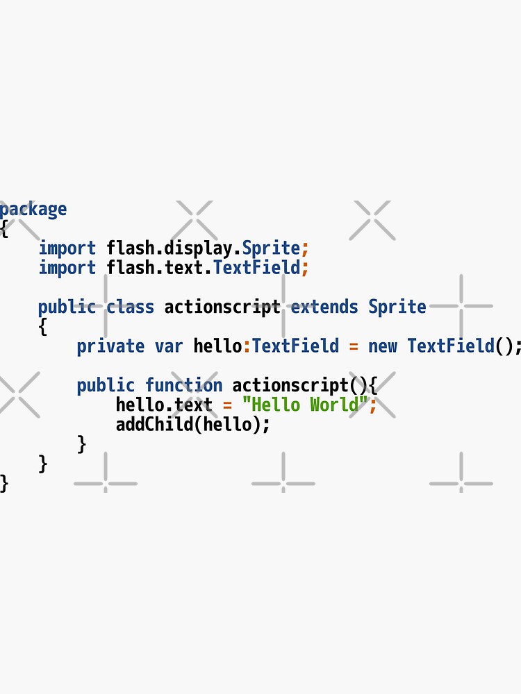 Hello World ActionScript Code - Light Syntax Scheme Coder Design by geeksta