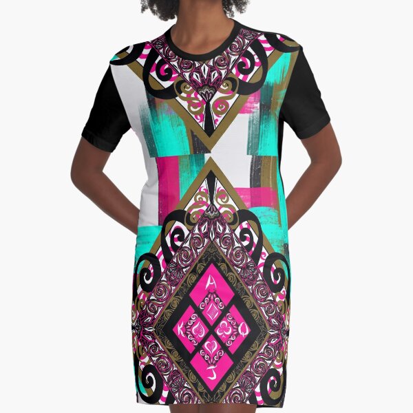 Royal Diamond Graphic T-Shirt Dress