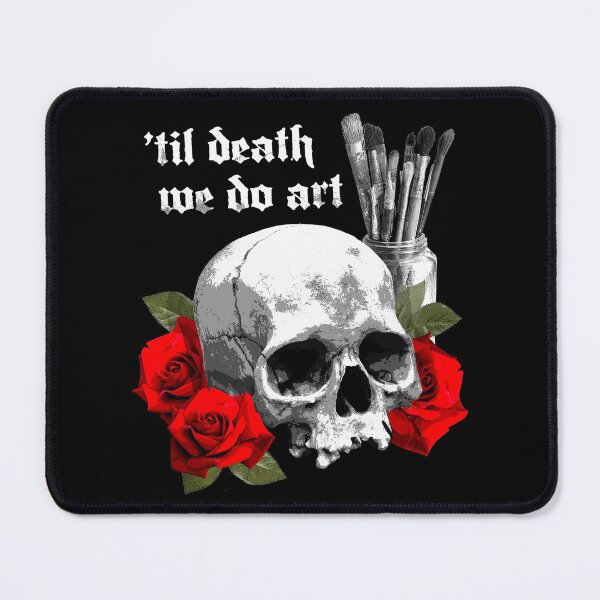 Item preview, Til Death We Do Art Human Skull with Paintbrushes designed and sold by SpreadForSatan.