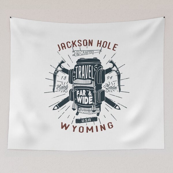 Item preview, Jackson Hole Wyoming Backpack Gear Retro designed and sold by KrisSidDesigns.