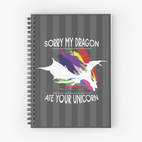 Item preview, Sorry My Dragon Ate Your Unicorn - Version 2: White on Dark Grey / Black designed and sold by TheMajesticGoat.