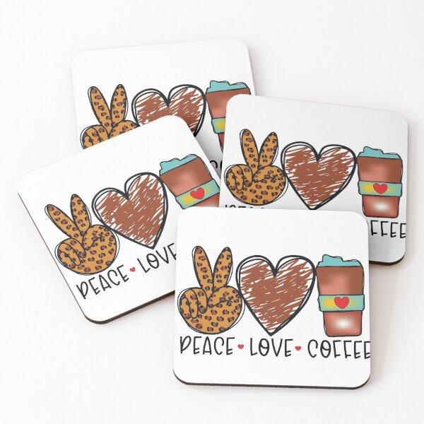 Item preview, Peace Love Coffee Funny Leopard Pattern Coffee Lover designed and sold by lady-fiona.
