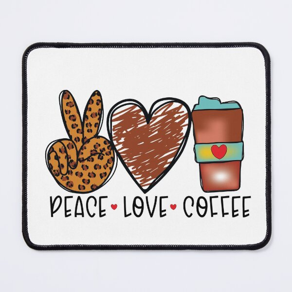Item preview, Peace Love Coffee Funny Leopard Pattern Coffee Lover designed and sold by lady-fiona.