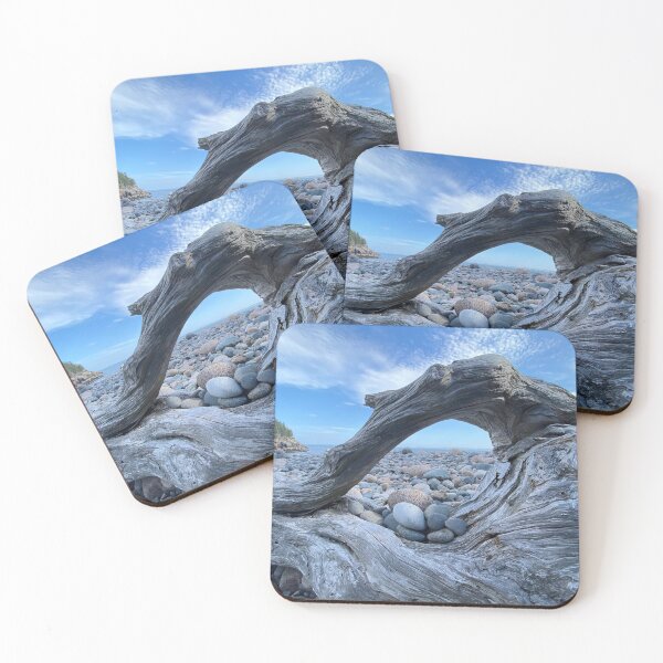 Item preview, Vista a través de Driftwood a Rocky Beach en Maine designed and sold by Sarah Tepe.