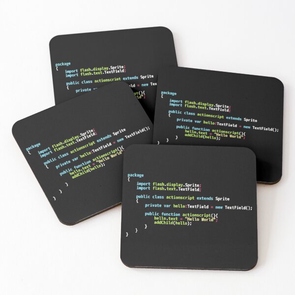 Item preview, Hello World ActionScript Code - Dark Syntax Scheme Coder Design designed and sold by geeksta.