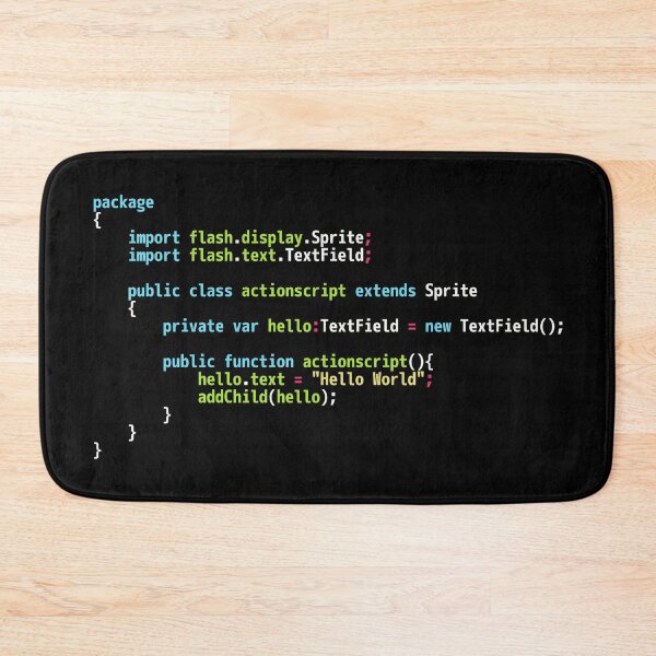 Item preview, Hello World ActionScript Code - Dark Syntax Scheme Coder Design designed and sold by geeksta.