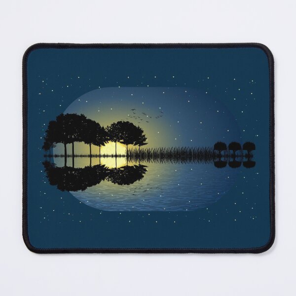Item preview, guitar island moonlight illustration designed and sold by psychoshadow.