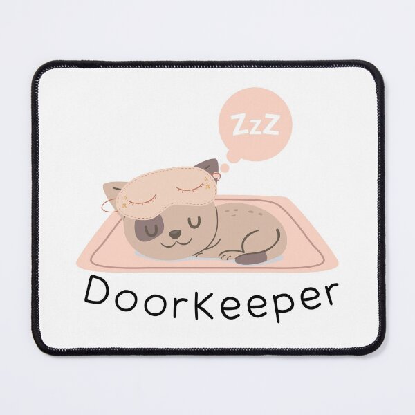 Item preview, Cute Sleeping Doorkeeper Brown Cat On Pinky Mat designed and sold by kucingmaikan.
