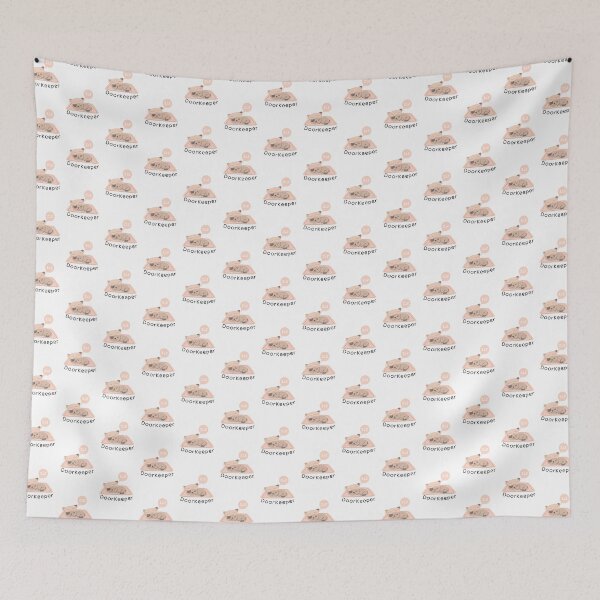 Item preview, Cute Sleeping Doorkeeper Brown Cat On Pinky Mat designed and sold by kucingmaikan.
