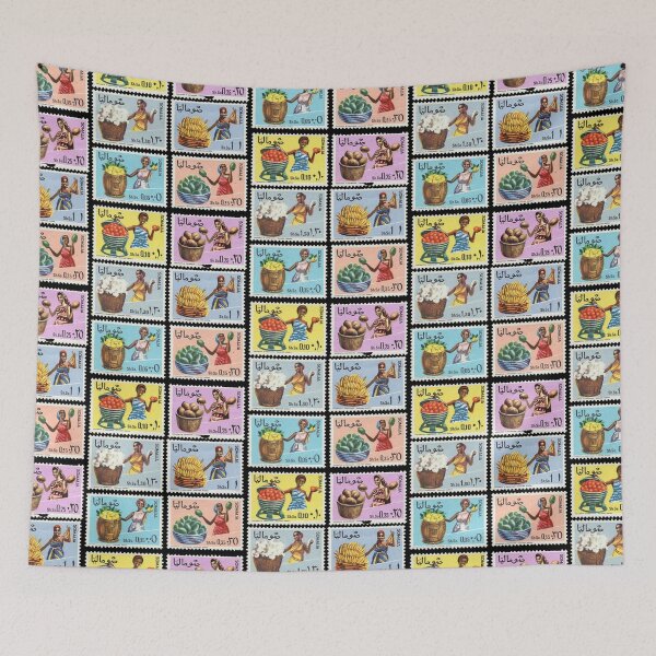 Item preview, vintage stamps celebrating Somalia’s fruit exports designed and sold by VintageSomalia.