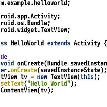Artwork thumbnail, Hello World Android Code - Light Syntax Scheme Coder Design by geeksta