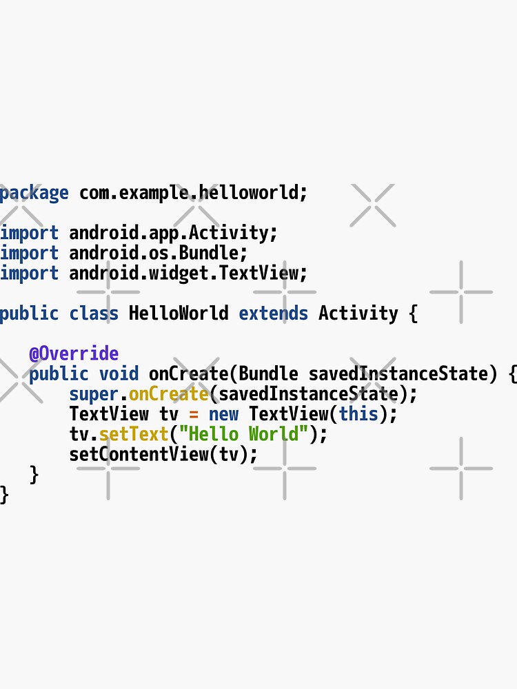 Hello World Android Code - Light Syntax Scheme Coder Design by geeksta
