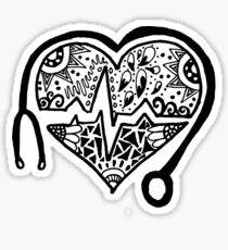 Zentangle Nursing Heart Sticker