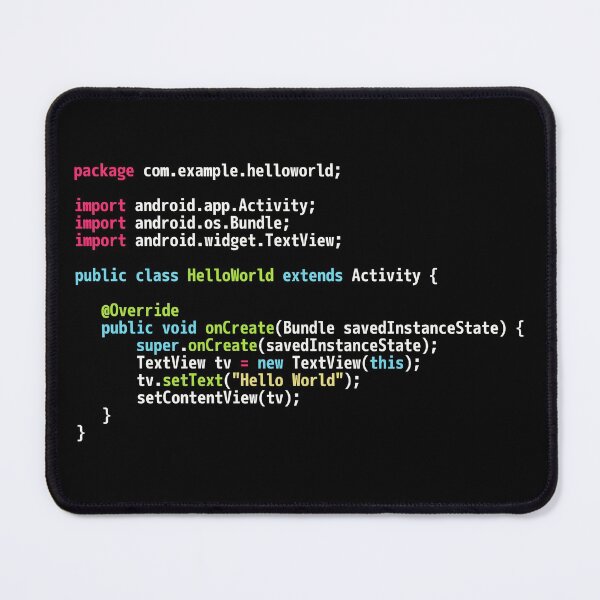 Artikelvorschau, Hello World Android Code - Dunkles Syntax Schema Coder Design entworfen und verkauft von geeksta.