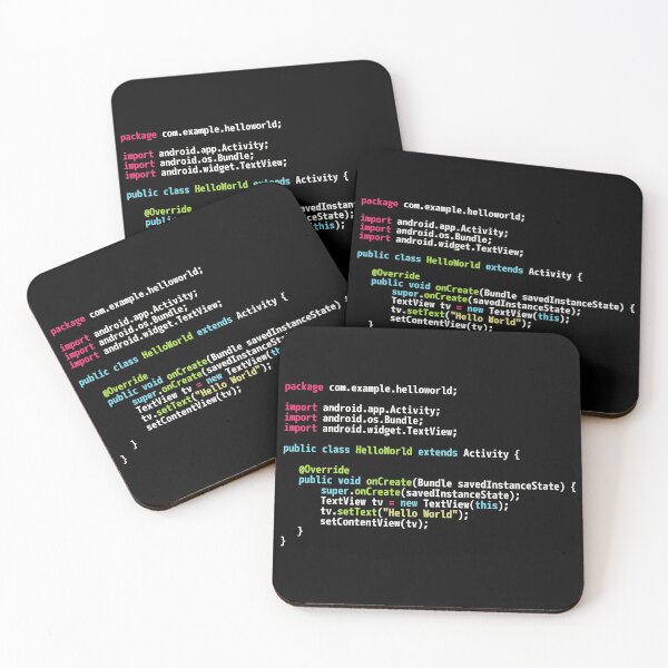 Item preview, Hello World Android Code - Dark Syntax Scheme Coder Design designed and sold by geeksta.