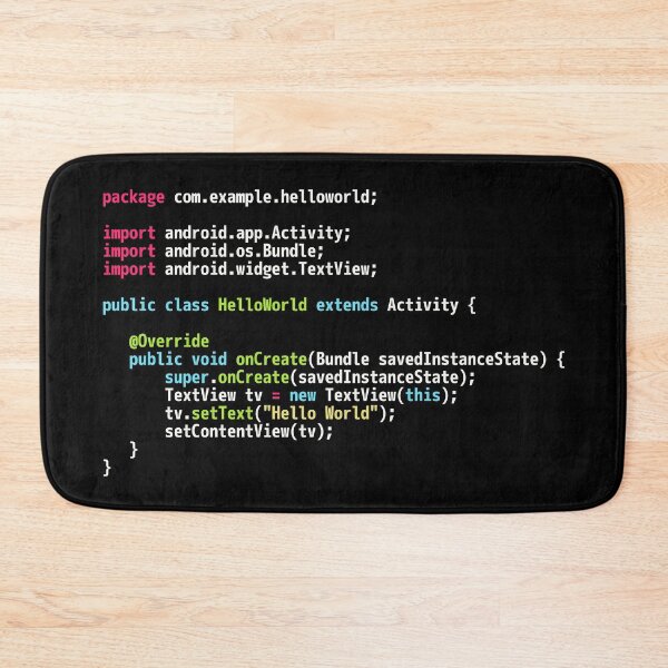 Item preview, Hello World Android Code - Dark Syntax Scheme Coder Design designed and sold by geeksta.