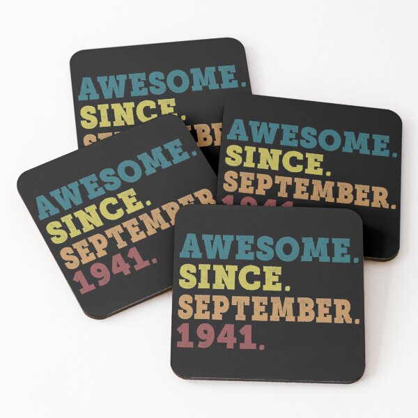 Item preview, Copy of Awesome Since September 1941 Retro Vintage 80th Birthday Gift designed and sold by designbychow.