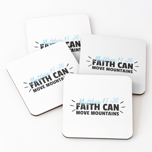 Item preview, Faith Can Move Mountains, Christian Bible Quote designed and sold by HeavenlyCrafts.