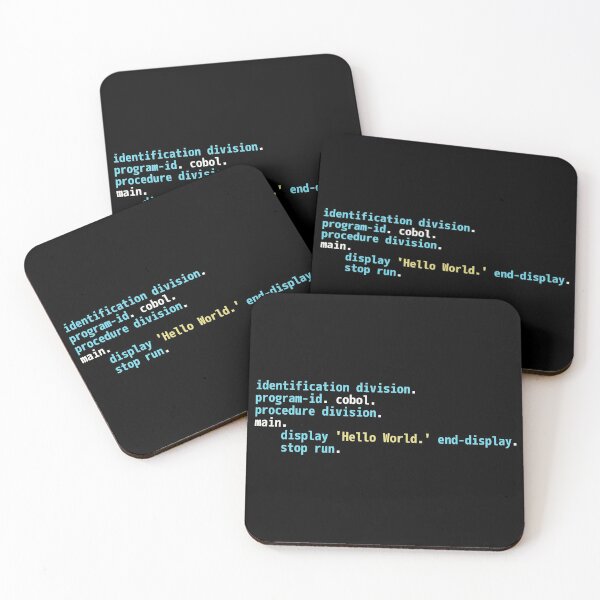 Item preview, Hello World COBOL Code - Dark Syntax Scheme Coder Design designed and sold by geeksta.
