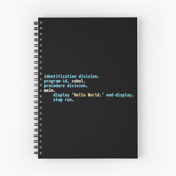 Item preview, Hello World COBOL Code - Dark Syntax Scheme Coder Design designed and sold by geeksta.