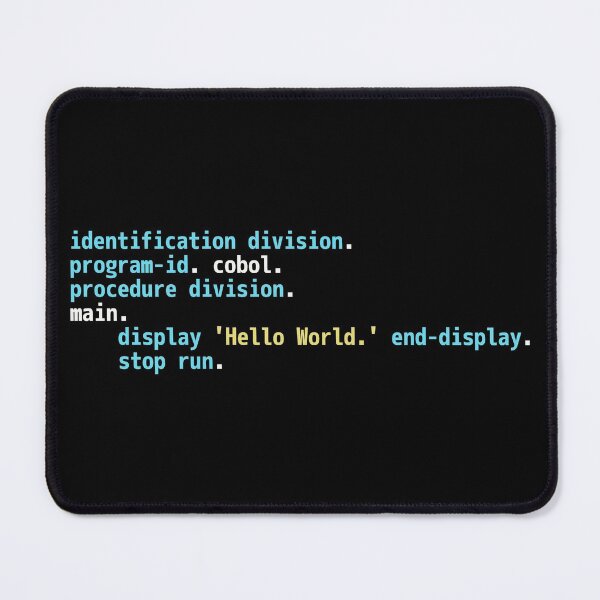 Item preview, Hello World COBOL Code - Dark Syntax Scheme Coder Design designed and sold by geeksta.