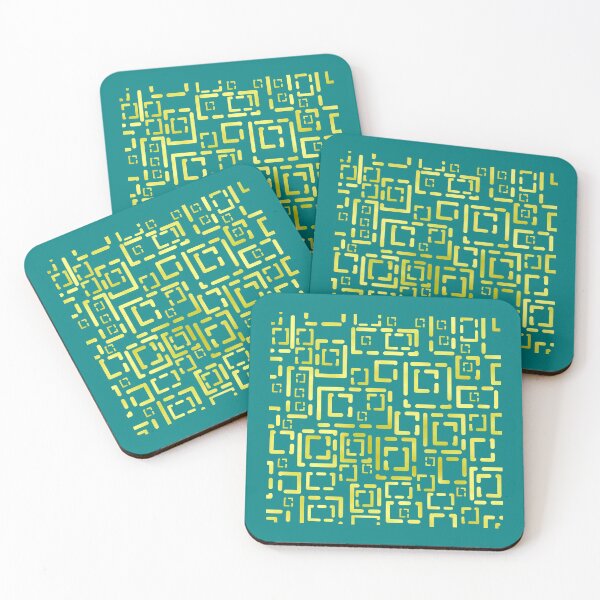 Item preview, Deco Gold Blocks on Teal 5748 designed and sold by Art in My Loft.