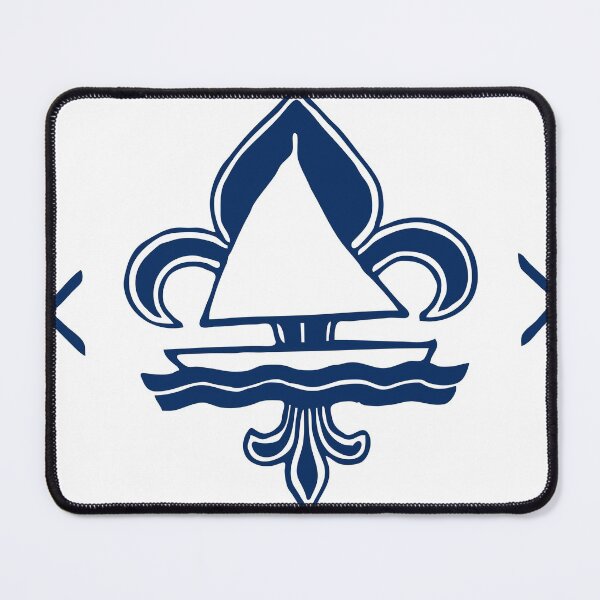 Item preview, Navy Blue Vintage Sailor Logo - Sailing Boat with Heraldic Lily designed and sold by Vintage-TM.